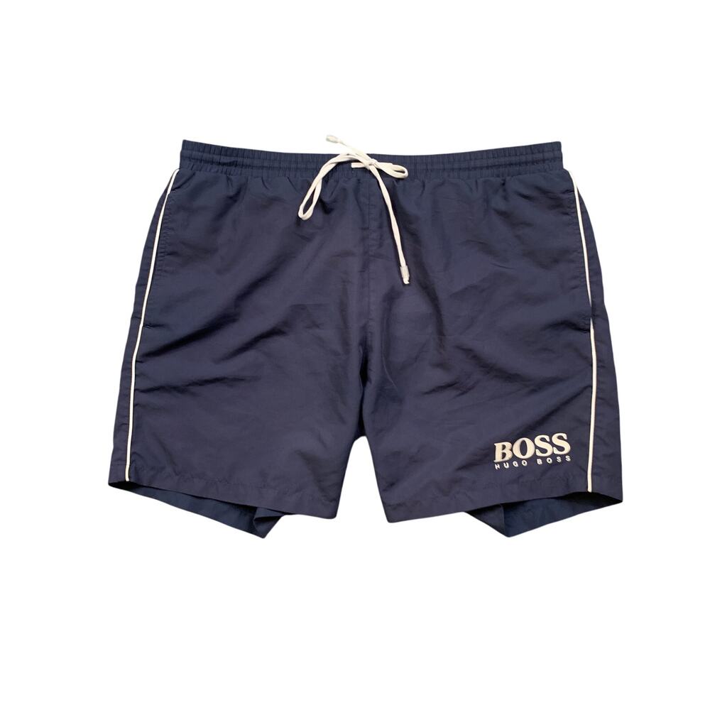 Hugo Boss Swim Shorts Mens M Medium Navy Starfish Brief Lined Beach Lake Trunks